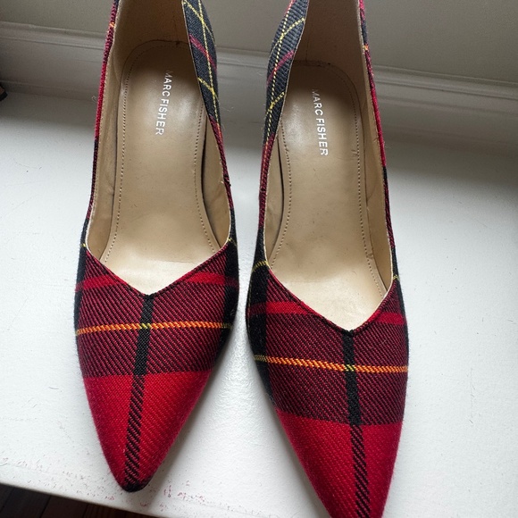 Marc Fisher Tartan Plaid Heels - Picture 1 of 6